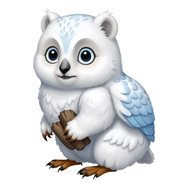 White Snowy Arctic Collared Lemming-Polar-Bear-Mountain-Goat-Snowshoe-Hare-Snowy-Owl-hybrid, full body sticker