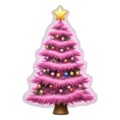 A pink Christmas tree sticker