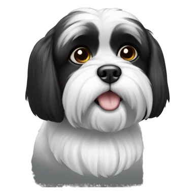 Black and white shitzu  sticker