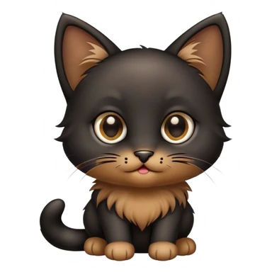 Black kitten with poo sticker