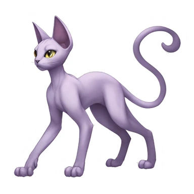 Anthro Mewtwo-Cat-Sphynx-FurSona-Fakemon Nebula Full Body sticker