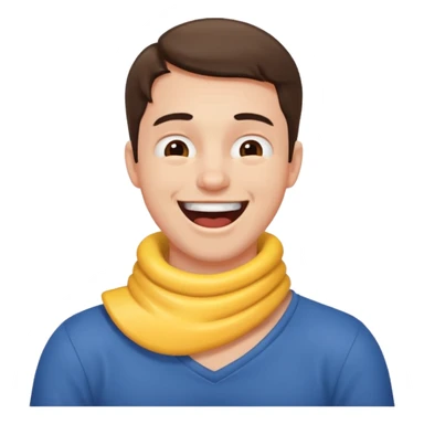A guy holding his neck  choking himself and laughi sticker
