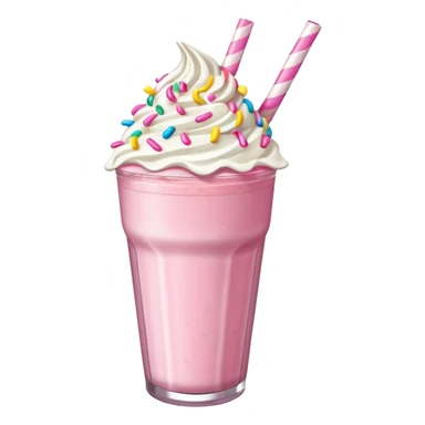 pink milkshake with whipped cream and sprinkles  sticker