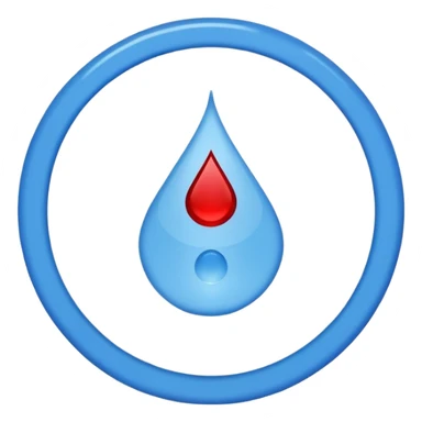 Modern and clean diabetes awareness symbol with blue circle and blood drop in the middle. sticker