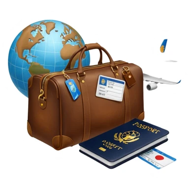 TRAVEL , travel bag , pass board, plane, glob sticker