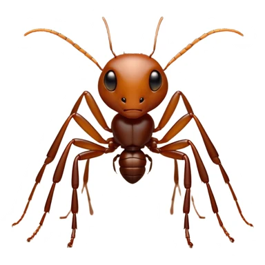 Cinematic Realistic Noble Ant Portrait Emoji, Poised and industrious, with a compact, meticulously segmented body covered in smooth, natural brown exoskeleton and focused, determined eyes rendered in lifelike detail, high shine, intelligent and resilient, styled with an air of urban diligence, focused and attentive, soft glowing outline, capturing the essence of a watchful and confident ant that appears ready to march out of the screen with unwavering authority! sticker