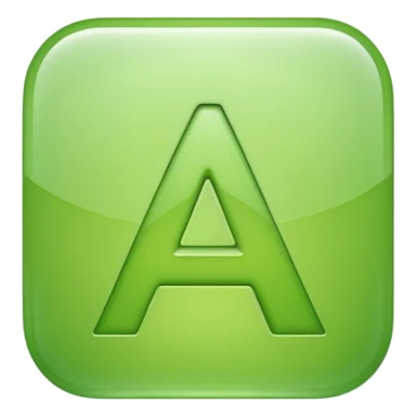 make emolji letter a in light Green color sticker
