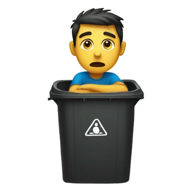 A man who was thrown into a rubbish bin sticker