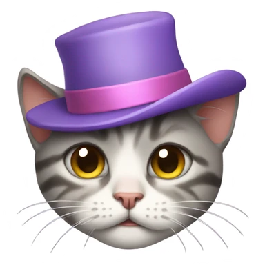 Crying cat with fancy hat sticker