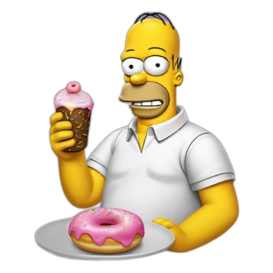 Homer simpson mangeant un donut  sticker