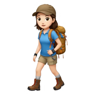 Brunette girl hiking sticker