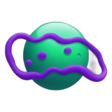 green planet with purple rings sticker