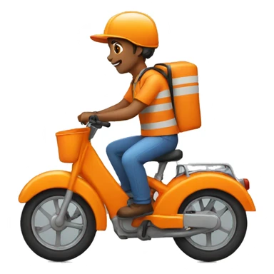 Delivery Courier on an orange bike  sticker