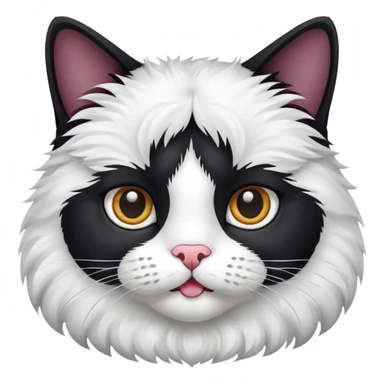Black and white cat with mustache  sticker