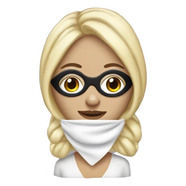 blonde woman with towel in hair and eye masks sticker