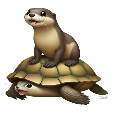loutre sur une tortue  sticker