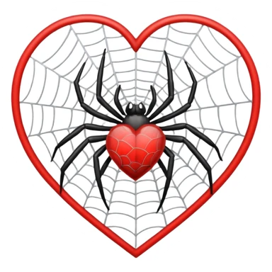 An heart emoji made up of SPIDER web sticker