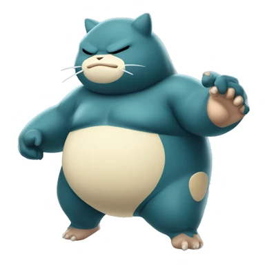 Pokémon snorlax doing Muai Thai sticker