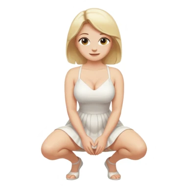 fullbody busty blonde naked pawg buxom kneeled in squat sfw sticker