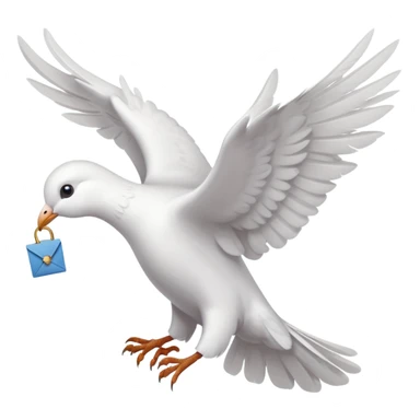 a dove flies with a letter in its paws sticker
