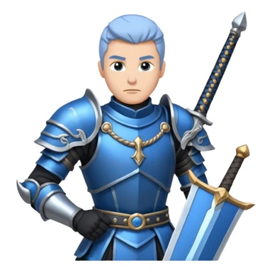 Big damage Role, at guild bosses,  iconic, with blue and black theme, HUGE great sword sticker