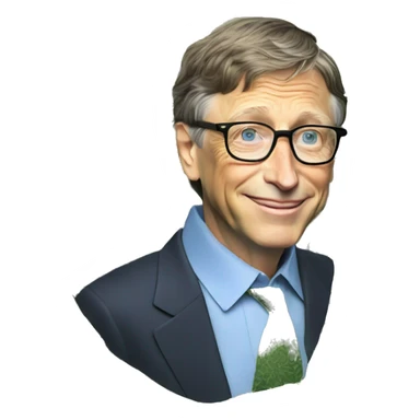 bill gates with money sticker