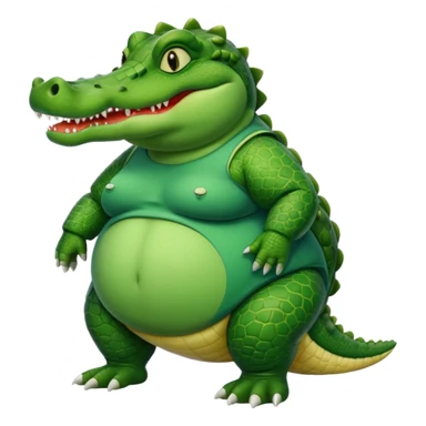 Female alligator with the humanoid fat chubby body sticker
