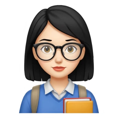 a female college student, and black hair, no back pack sticker