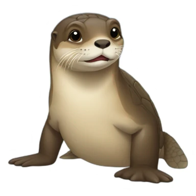 Loutre sur une tortue  sticker