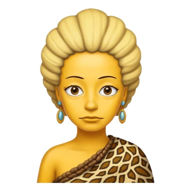 a simpson woman wearing ancient animal skin cloth, half body, icon, yellow skin sticker