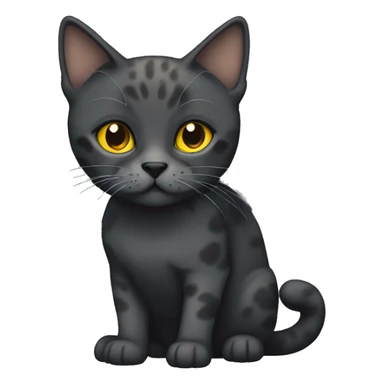 dark gray tortoiseshell cat with yellow eyes sticker