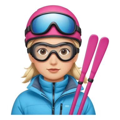 skier with poles in the snow sticker
