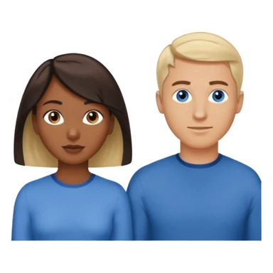 3 Friends standing side by side, charlie's angels style: 1 black woman with a short flat pressed bob, 1 hispanic man with a thin nose and long hair, and 1 white guy with blue eyes and a short brown-blonde haircut sticker