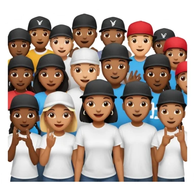 African American crowd of fans men and women at a rap concert sticker