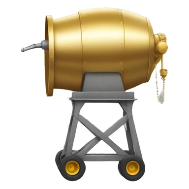 a cement mixer wearing gold jewelry sticker