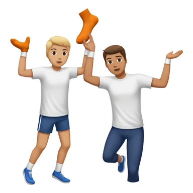 person throwing sock at another person sticker