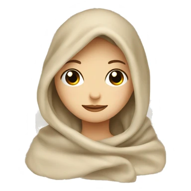 Beige clean girl folded plaid blanket  sticker