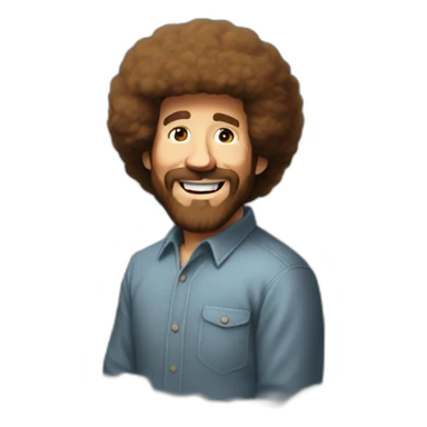 Bob ross painting picture sticker