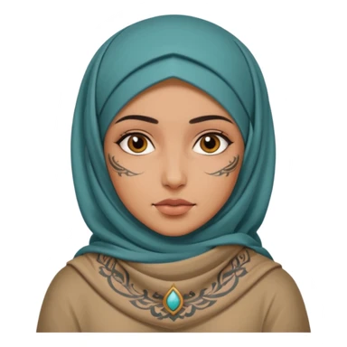 arab ancient GIRL with tatooed and hijab  sticker