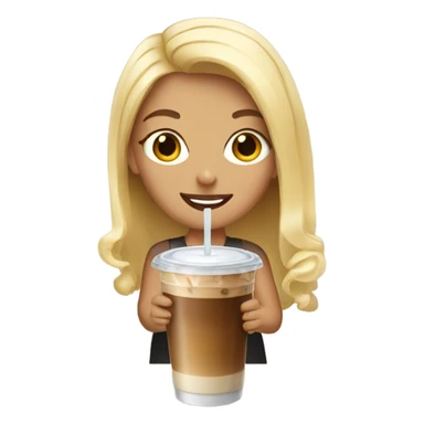 Blonde girl iced coffee sticker