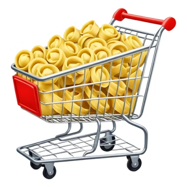 Supermarket trolley euro tortellini inside sticker