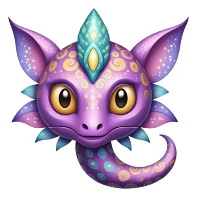 dark-pastel Randomly-colored sparkly exotic Fakémon-creature with random patterns sticker