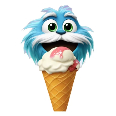 Lorax eating ice cream sticker