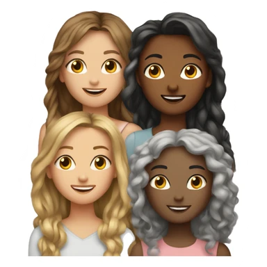  four girls on one picture sticker