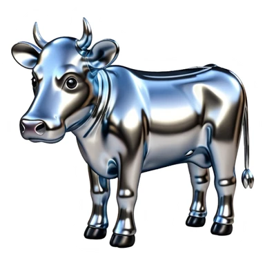   jeff koons style metallic SPAM cow sculpture  sticker