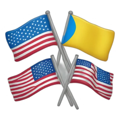 Ukrainian and USA flags sticker