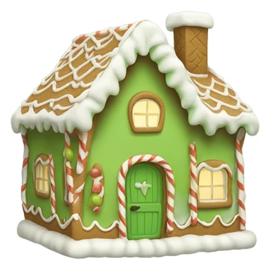 Cosy light green gingerbread house  sticker