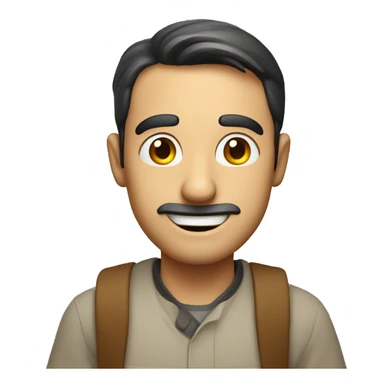 Smiling Italian man have a surprised sticker