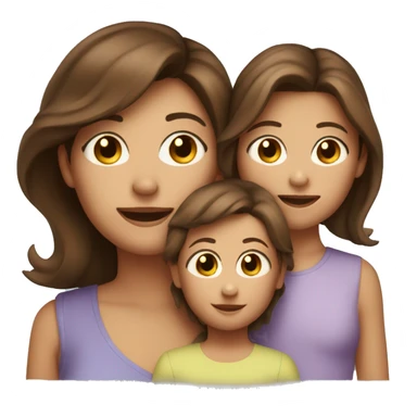 Brown hair mom with a five year old daughter and 1 year old son  sticker