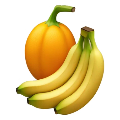 Banana upright and two oranges at the sides sticker